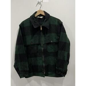 Vintage Woolrich Plaid Forest Green Buffalo Jacket Zip
